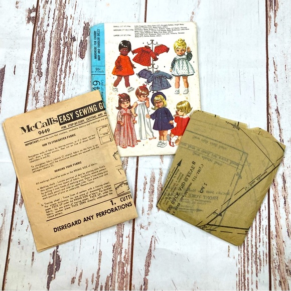McCall’s #9449 Vintage WARDROBE CHUBBY BABY & TODDLER Dolls Patterns - Picture 6 of 12